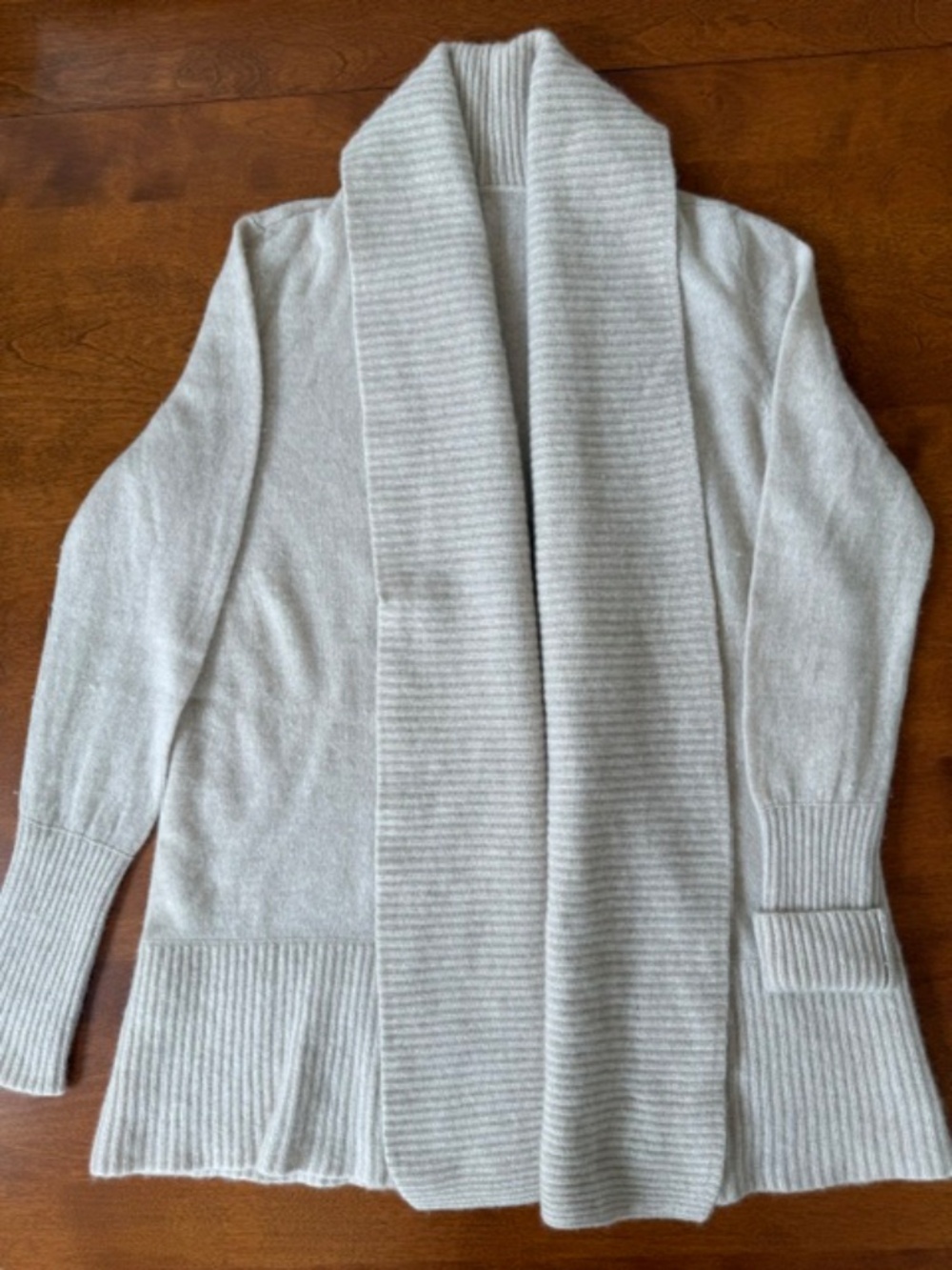 Cashmere Open Front Shawl Cardigan - Size L(Small Defect)